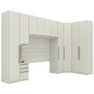 Quarto Casal Modulado 10 Portas 367x162 cm Seletto Areia Henn