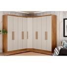 Quarto Casal Modulado Rizon 3 Peças (2 Guarda Roupas + 1 Closet) QC210 Freijo Cumaru c/ Fendi - Novo Horizonte