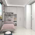 Quarto Com 5 Módulos E Cabeceira Alpes Luciane Móveis Branco Pf-branco Pf