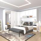 Quarto Com 6 Módulos Com Espelho E Cabeceira Alpes Luciane Branco Pf-branco Pf