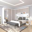 Quarto Com 6 Módulos Com Espelho E Cabeceira Alpes Luciane Branco Pf-cinammon Pf