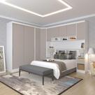 Quarto Com 6 Módulos E Cabeceira Alpes Luciane Móveis Branco Pf-cinammon Pf