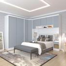 Quarto Com 6 Módulos E Cabeceira Alpes Luciane Móveis Branco Pf-grey Sky Pf Quarto Com 6 Módulos E Cabeceira Alpes Luciane Móveis Branco Pf-grey Sky Pf