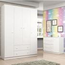 Quarto Com Guarda Roupa 4 Portas + Cômoda Sapateira