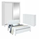 Quarto com Guarda-roupa Casal 2 Portas 2 Gavetas, Cômoda 2 Portas 7 Gavetas e Cama Reali Quarto com Guarda-roupa Casal 2 Portas 2 Gavetas, Cômoda 2 Portas 7 Gavetas e Cama Reali