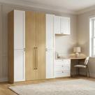 Quarto Completo 6 Peças com Guarda Roupa Modulado, Escrivaninha e Cômoda 3 Gavetas 100% MDF Infinity Savana/Branco Quarto Completo 6 Peças com Guarda Roupa Modulado, Escrivaninha e Cômoda 3 Gavetas 100% MDF Infinity Savana/Branco