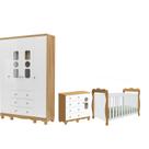 Quarto Completo Bebê Berço Americano Lisi Cômoda e Roupeiro -