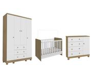 Quarto Completo Bebe Moveis Peroba Ben Junior 04 portas MDF