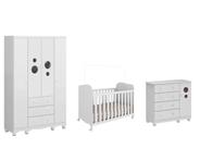 Quarto Completo Bebê Moveis Peroba Bolinha Uli 04 portas