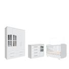 Quarto Completo Bebe Moveis Peroba Charlo Elo Cris 3x1 MDF