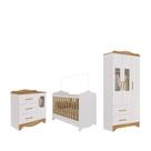 Quarto Completo Bebe Moveis Peroba Clara Provençal MDF