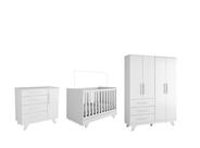 Quarto Completo Bebe Moveis Peroba Retro 04 portas MDF LS