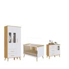 Quarto Completo Bebe Moveis Peroba Sky Retro Berço 3x1 MDF