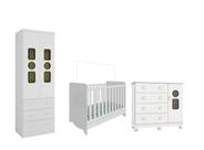 Quarto Completo Bebê Moveis Peroba Tedy 02 pts americano MDF