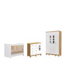 Quarto Completo Bebe Moveis Peroba Tedy Ben 04 portas MDF