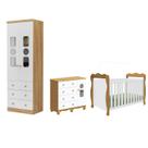 Quarto Completo Bebê Tedy Berço Americano Lisi Peroba mdf -