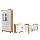 Quarto Completo Bebê Tedy Berço Lisi Roupeiro 3 Portas MDF -