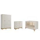 Quarto Completo Bebê Zoe Berço Multifuncional MDF Peroba -