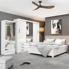 Quarto Completo Casal Anjos Plus Sapateira 2 Portas Premium e Cama Carioca Móveis