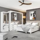 Quarto Completo Casal Anjos Sapateira 2 Portas E Cama Branco