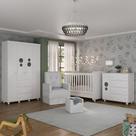 Quarto Completo+Colchão Poltrona E Puff Mp4109 Branco Branco