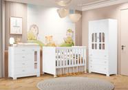 Quarto Completo com Berço 3 em 1 Katatau Branco Brilho Quarto Completo com Berço 3 em 1 Katatau Branco Brilho