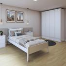 Quarto Completo com Cama Solteiro 90cm Turca e Guarda-roupa 4 Portas 5 Gavetas Urbano