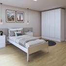 Quarto Completo com Cama Solteiro 90cm Turca e Guarda-roupa 4 Portas 5 Gavetas Urbano