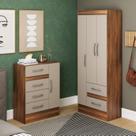 Quarto Completo com Guarda-roupa 3 Portas 2 Gavetas e Cômoda 4 Gavetas e 1 Porta