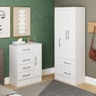 Quarto Completo com Guarda-roupa 3 Portas e 2 Gavetas e Cômoda 4 Gavetas 1 Porta