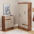 Quarto Completo com Guarda-roupa 4 Portas e 2 Gavetas e Cômoda 4 Gavetas e 1 Porta