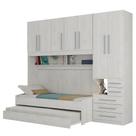 Quarto Completo de Solteiro com 2 Camas e Guarda-Roupa 1326D Carvalho Claro