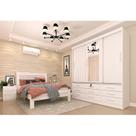 Quarto Completo Guarda Roupa 3 Portas Cama Casal e Mesa de Cabeceira 3 Gavetas Chicago Neve Quarto Completo Guarda Roupa 3 Portas Cama Casal e Mesa de Cabeceira 3 Gavetas Chicago Neve