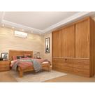 Quarto Completo Guarda Roupa 3 Portas Cama Casal e Mesa de Cabeceira Chicago Cinamomo
