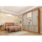Quarto Completo Guarda Roupa 3 Portas Cama Casal e Mesa de Cabeceira Chicago