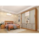 Quarto Completo Guarda Roupa 3 Portas Cama Casal e Mesa de Cabeceira Chicago