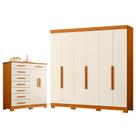 Quarto Completo Guarda Roupa 6 Portas Vinci e Cômoda Sapateira Verona Quarto Completo Guarda Roupa 6 Portas Vinci e Cômoda Sapateira Verona
