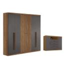Quarto Completo Modu +1Cômoda QC375 Jatobá/Grafite - Santos Andirá Quarto Completo Modu +1Cômoda QC375 Jatobá/Grafite - Santos Andirá