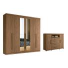 Quarto Completo Modu 2 Peças (1GuardaRoupa+1Cômoda) QC357 Jatobá - Santos Andirá