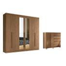 Quarto Completo Modu 2 Peças (1GuardaRoupa+1Cômoda) QC359 Jatobá - Santos Andirá