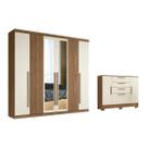 Quarto Completo Modu 2 Peças (1GuardaRoupa+1Cômoda) QC360 Jatoba/Areia - Santos Andirá Quarto Completo Modu 2 Peças (1GuardaRoupa+1Cômoda) QC360 Jatoba/Areia - Santos Andirá