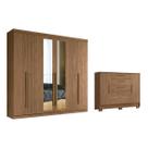 Quarto Completo Modu 2 Peças (1GuardaRoupa+1Cômoda) QC360 Jatobá - Santos Andirá Quarto Completo Modu 2 Peças (1GuardaRoupa+1Cômoda) QC360 Jatobá - Santos Andirá