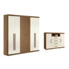 Quarto Completo Modu 2 Peças (1GuardaRoupa+1Cômoda) QC374 Jatoba/Areia - Santos Andirá