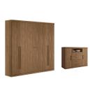 Quarto Completo Modu 2 Peças (1GuardaRoupa+1Cômoda) QC376 Jatobá - Santos Andirá