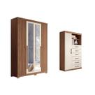 Quarto Completo Modu +Cômoda QC309 Jatoba/Areia - Santos Andirá