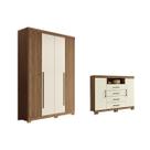 Quarto Completo Modu +Cômoda QC327 Jatoba/Areia - Santos Andirá Quarto Completo Modu +Cômoda QC327 Jatoba/Areia - Santos Andirá