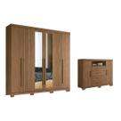 Quarto Completo Modu +Cômoda QC347 Jatobá - Santos Andirá