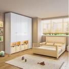 Quarto completo Montessoriano, Cama Casal Evolutiva e Guarda-Roupa Modulado com LED Wave Casatema