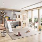 Quarto Completo Montessoriano Club House Wood c/Beliche e Escorregador Branco/Natural - Casatema