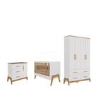 Quarto Completo Retro Bebê Moveis Peroba Guti berço 5x1